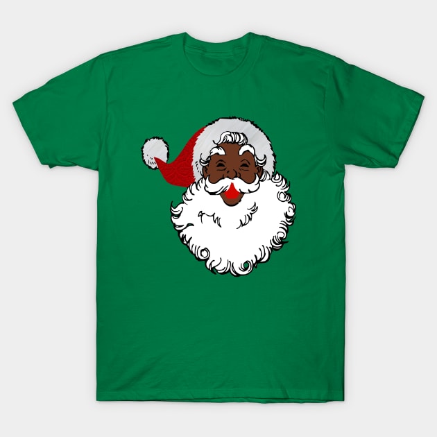 christmas black santa claus xmas T-Shirt by gossiprag